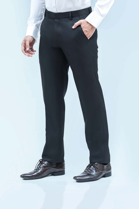 Veshbhoshaa Bluebird Men'S Black Formal Trousers